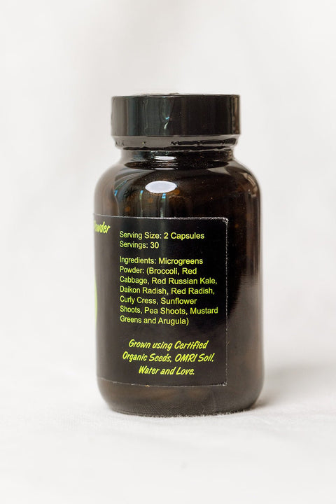 Microgreens Super Powder Capsules - Eat Your Greens! Organic Farm