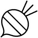 Simple line drawing of a radish on a white background for no pesticides