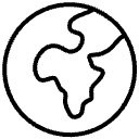 simple black outline of earth icon for non-gmo